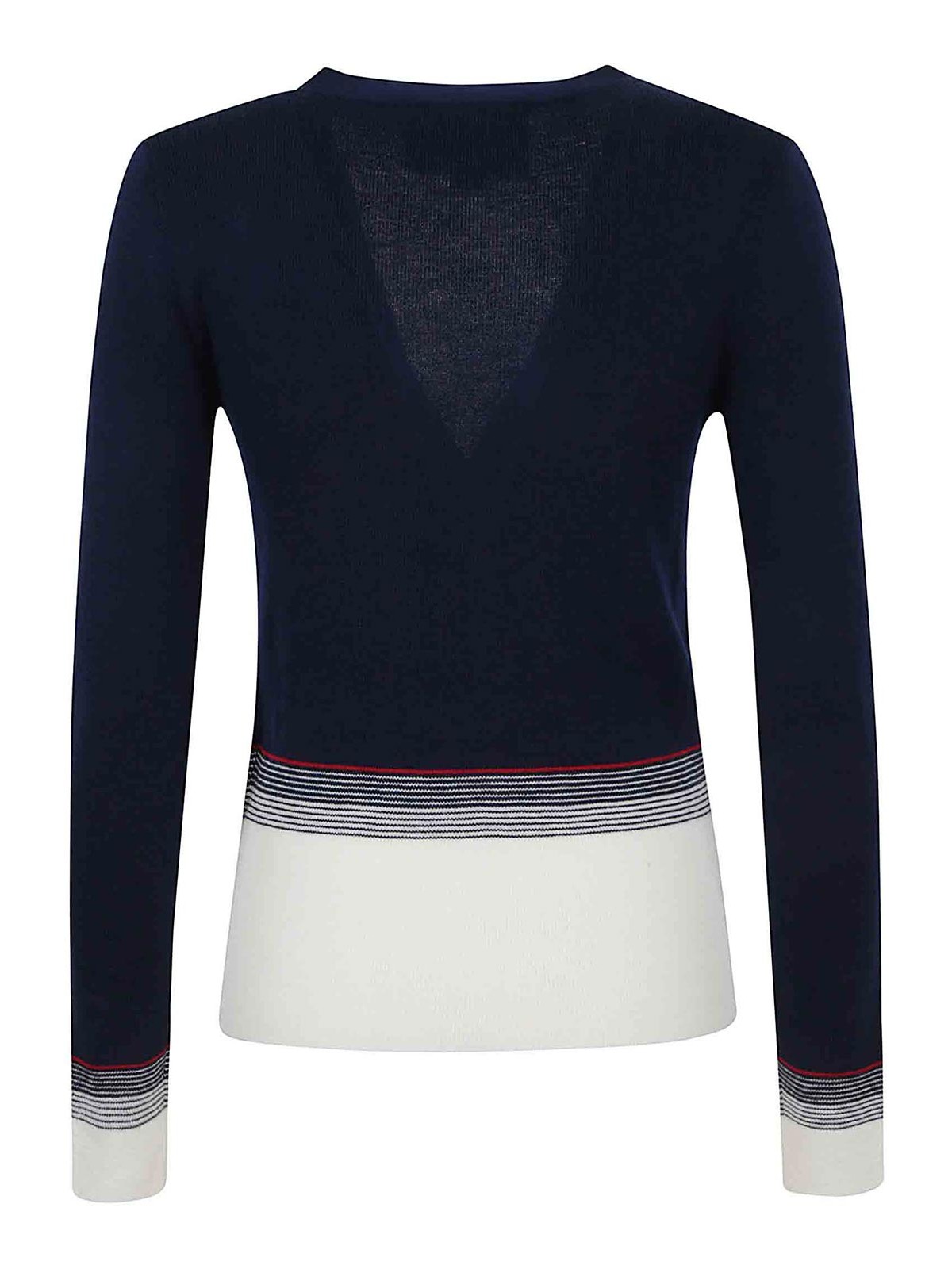 Valentino Garavani Navy Blue Wool Cardigan In Black