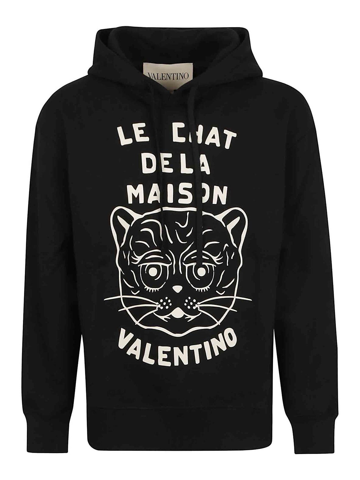 Valentino Garavani Sweatshirt With Le Chat De La Maison Patch In Black