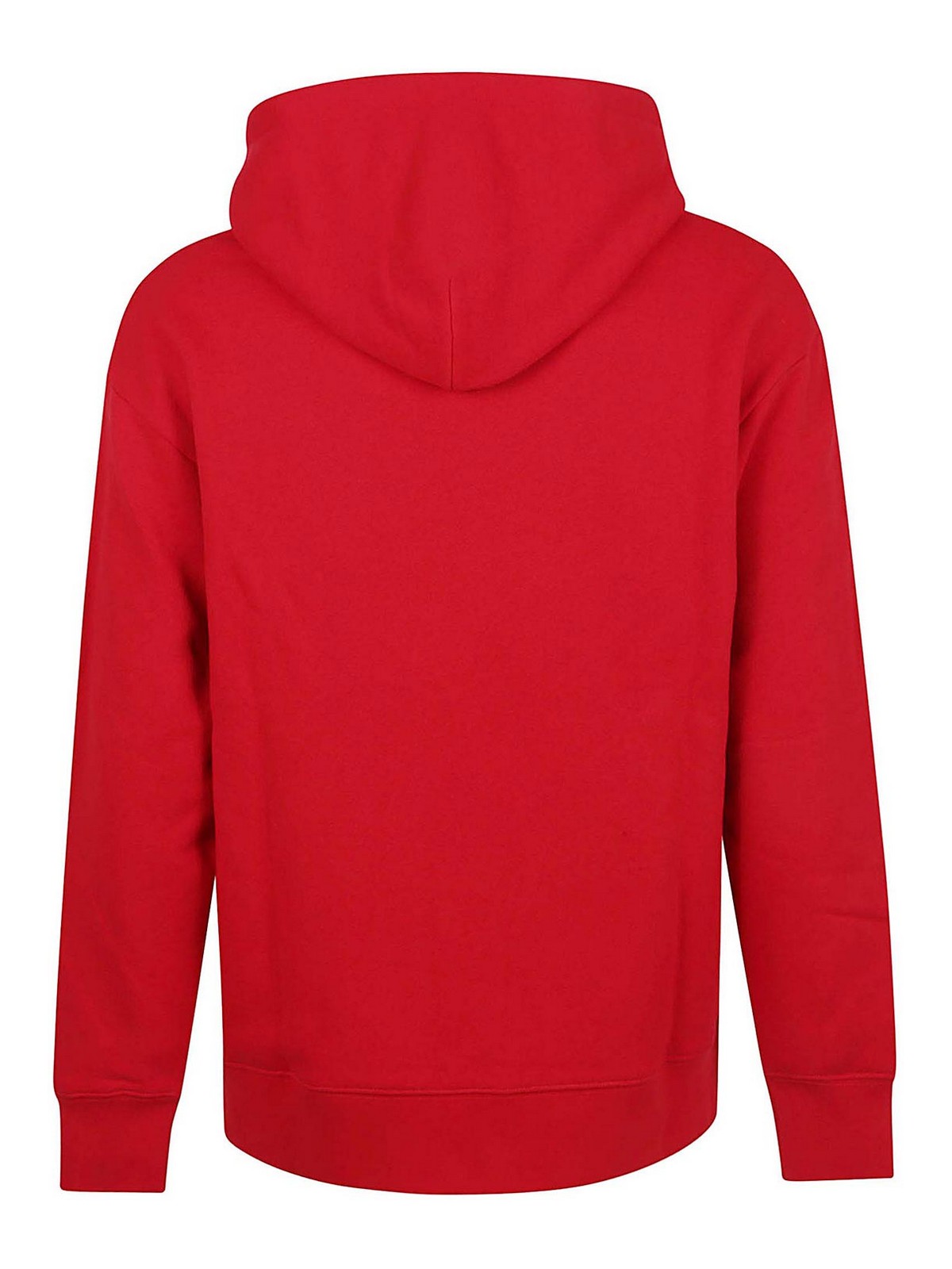 Valentino Cotton Sweatshirt With Hood And Graphic Print In Red