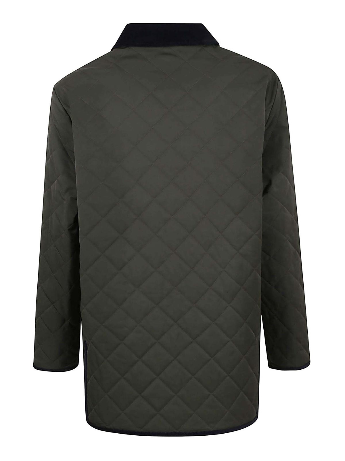Valentino Quilted Shirt Jacket With "vlogo" Patch In Green