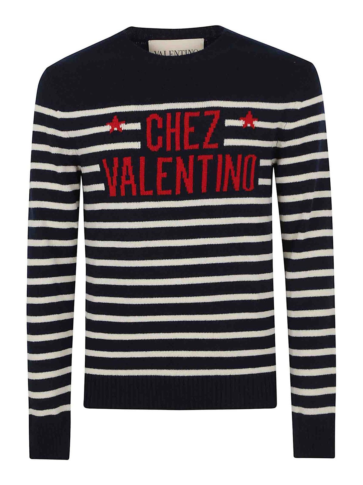 Valentino Garavani Crewneck Sweater With Bold Jacquard Motif In Multi