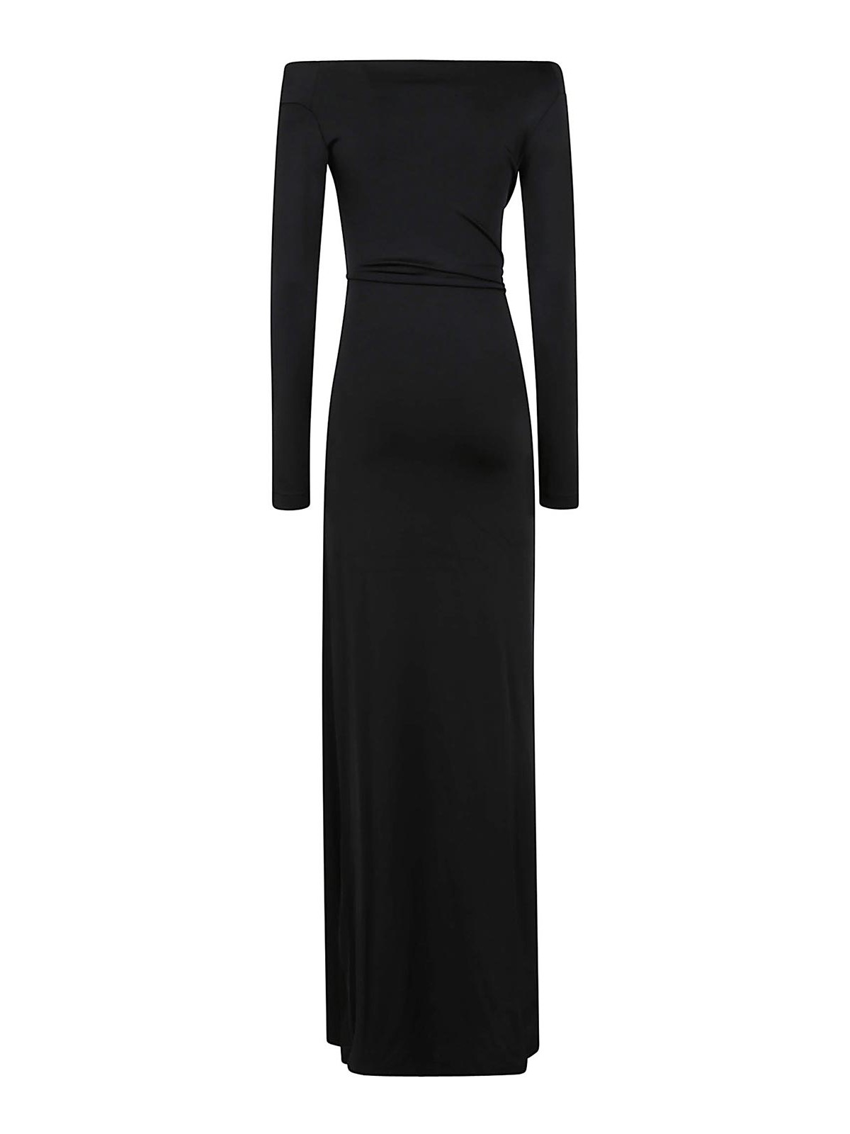 Victoria Beckham Off-shoulder Draped Gown In Black
