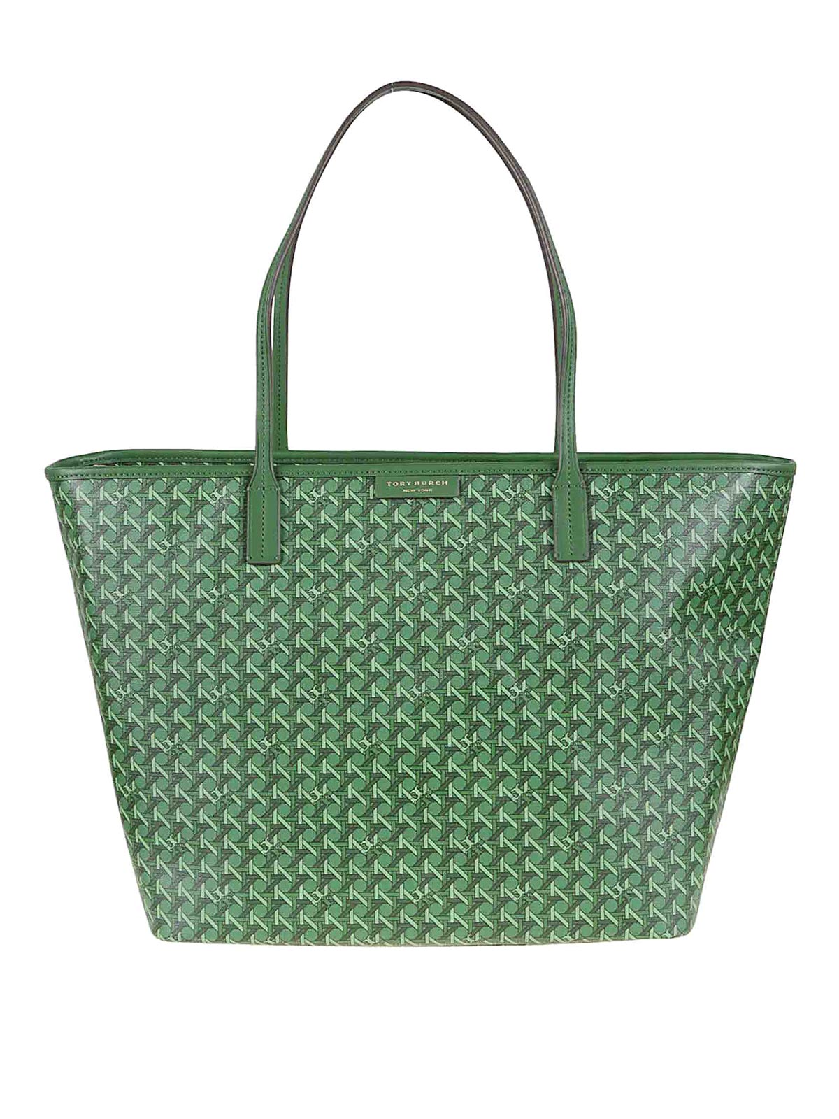 Tory Burch Basketry-inspired Water-resistant Tote Bag In Green