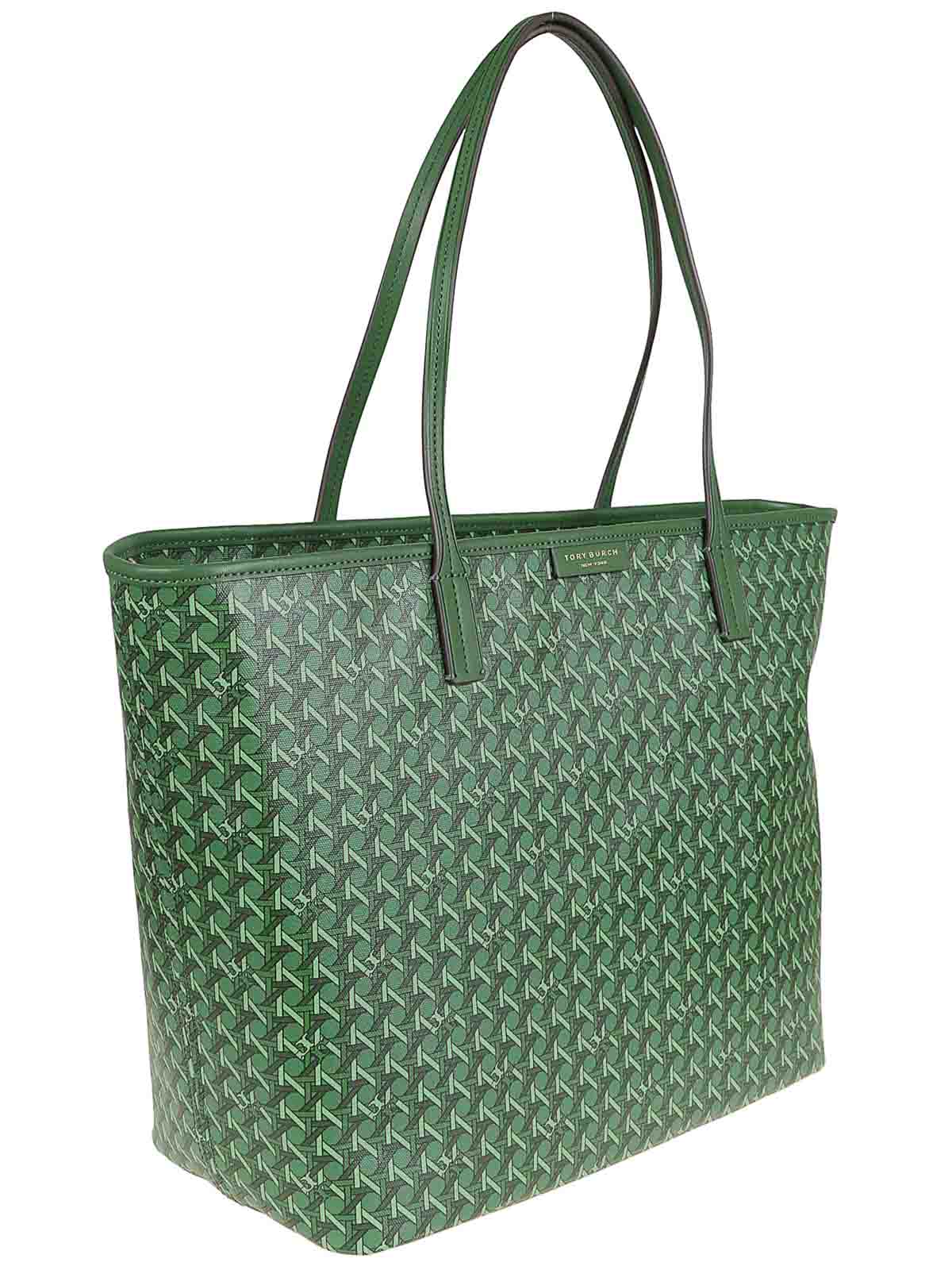 Tory Burch Basketry-inspired Water-resistant Tote Bag In Green