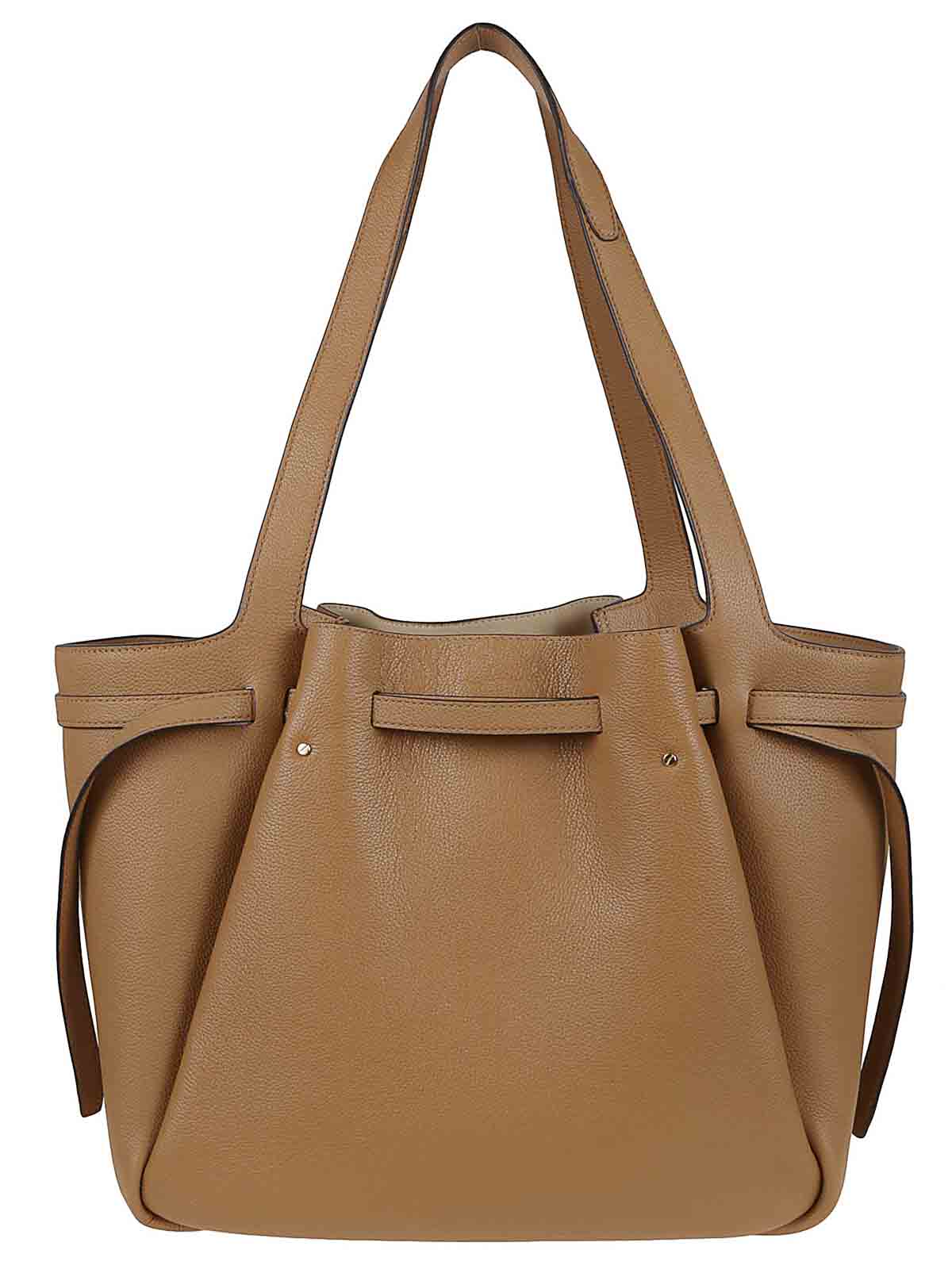 Tory Burch Sophisticated Cow Leather Shopper Bag In Sand