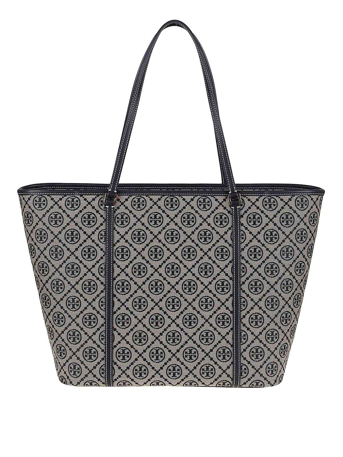 Tory Burch T Monogram Zip Tote In Blue