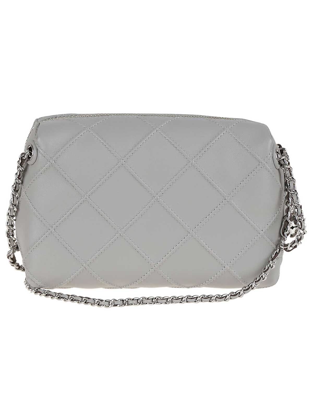Tory Burch Fleming Small Crossbody Bag In Gray
