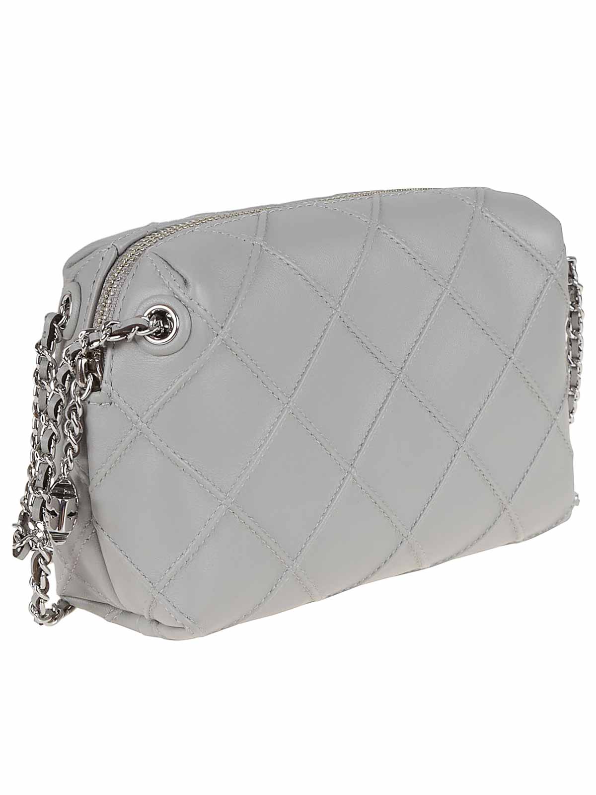 Tory Burch Fleming Small Crossbody Bag In Gray
