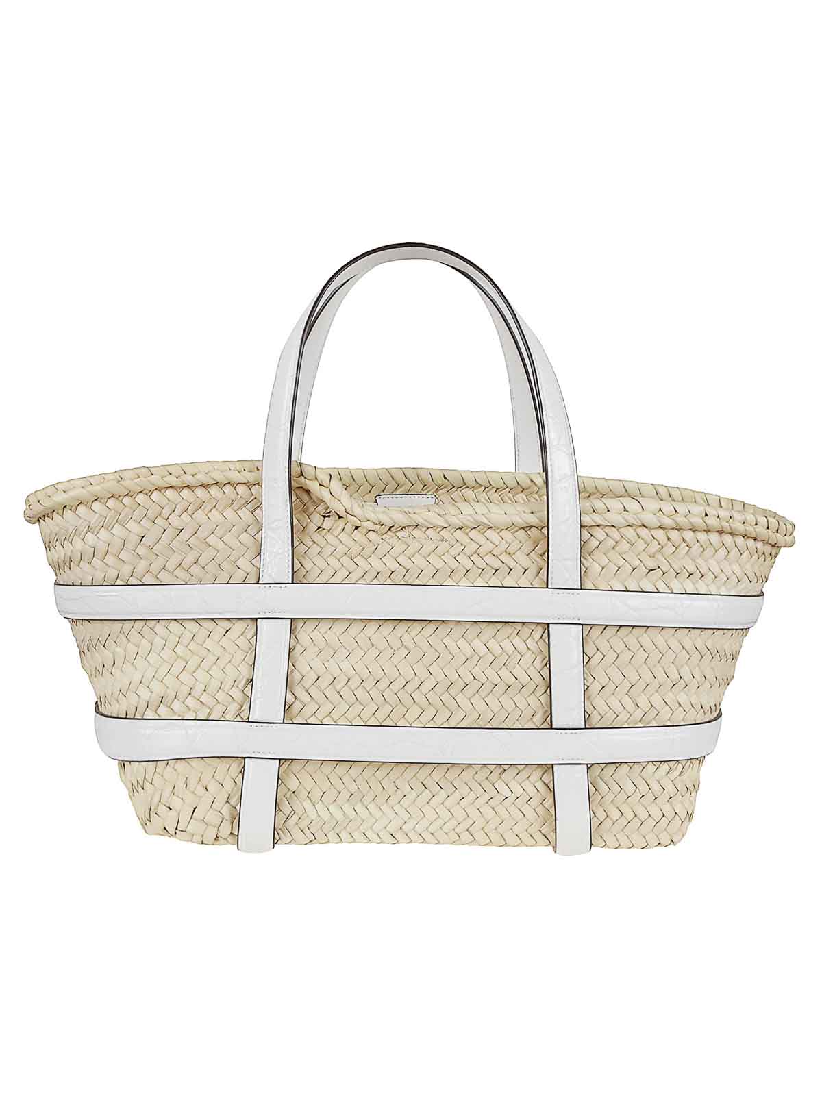 Tory Burch Ella Straw Basket In White
