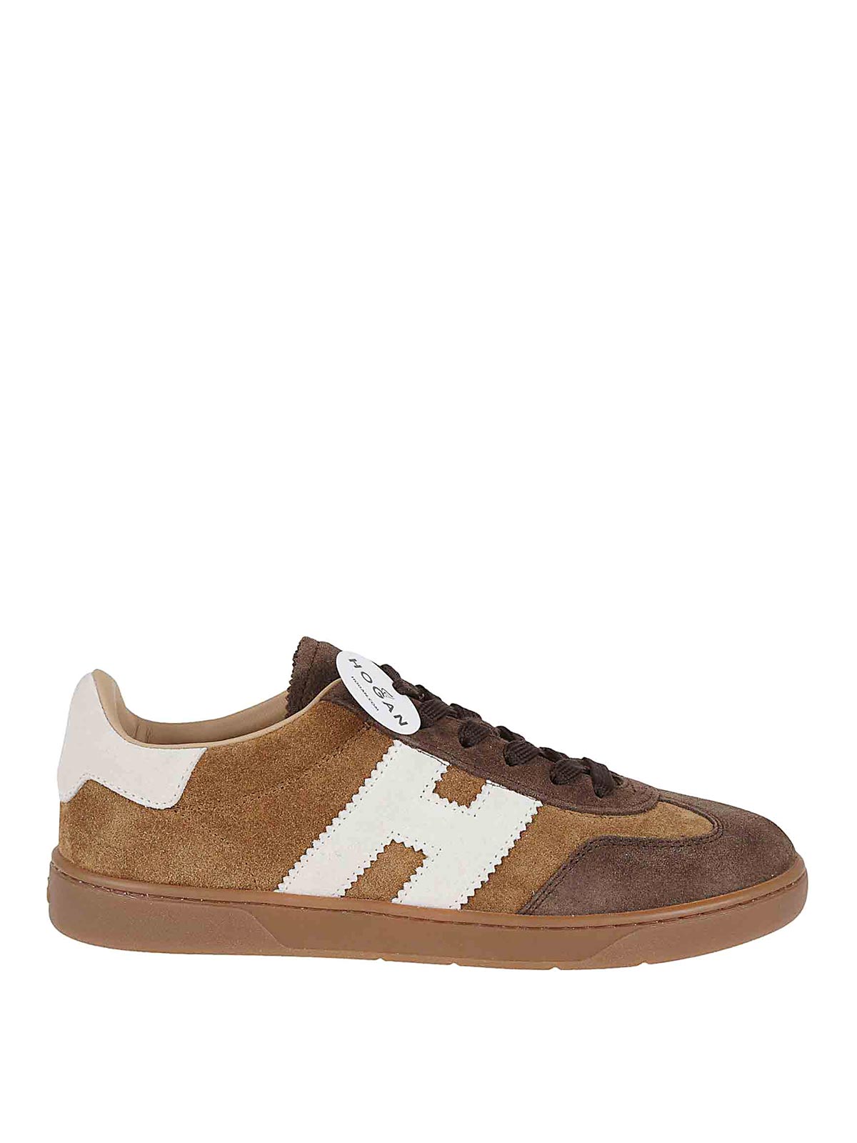 Hogan Mixed Nappa Leather Sneakers In Brown
