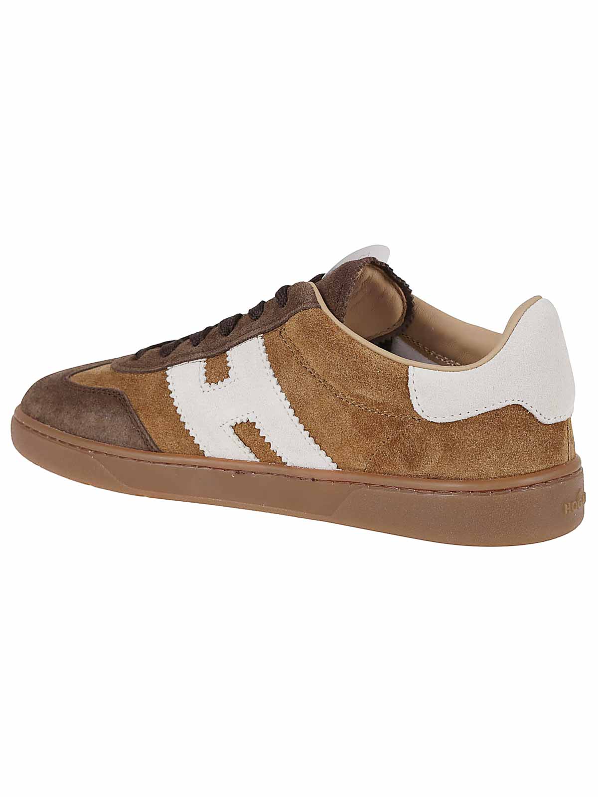 Hogan Mixed Nappa Leather Sneakers In Brown