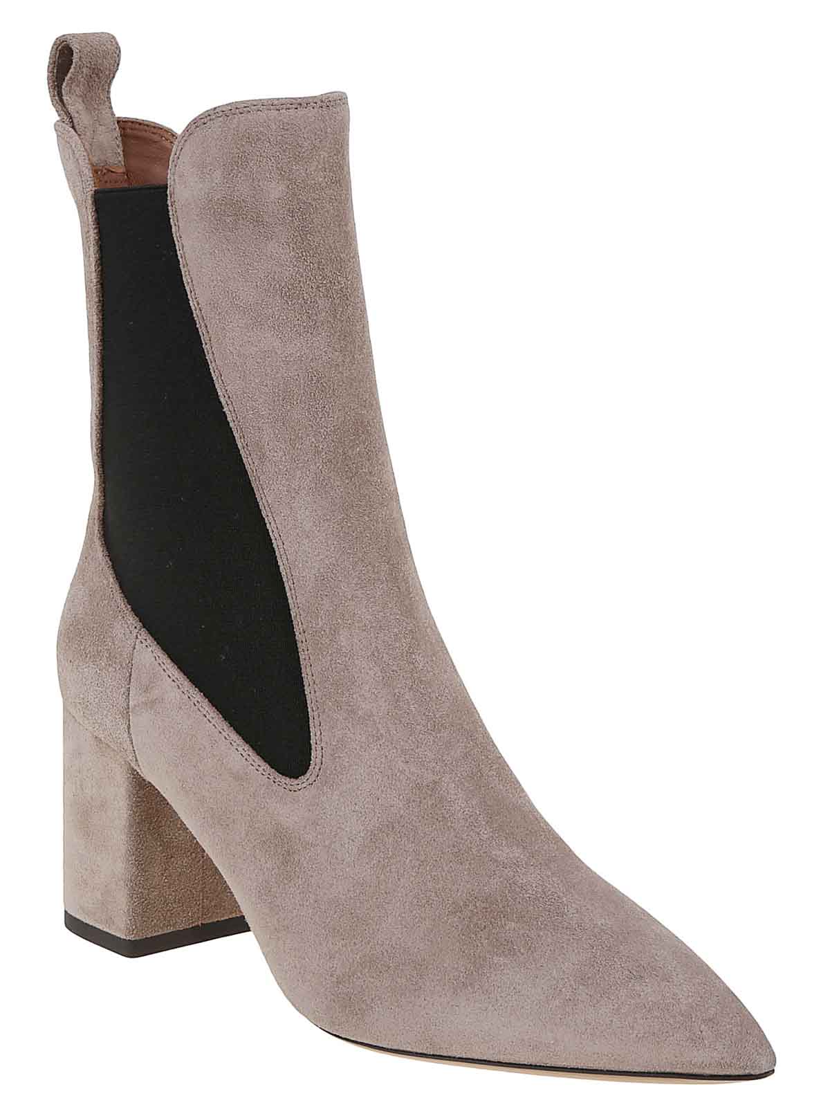 Paris Texas 70mm Pointed-toe Block-heel Chelsea Boots In Gray