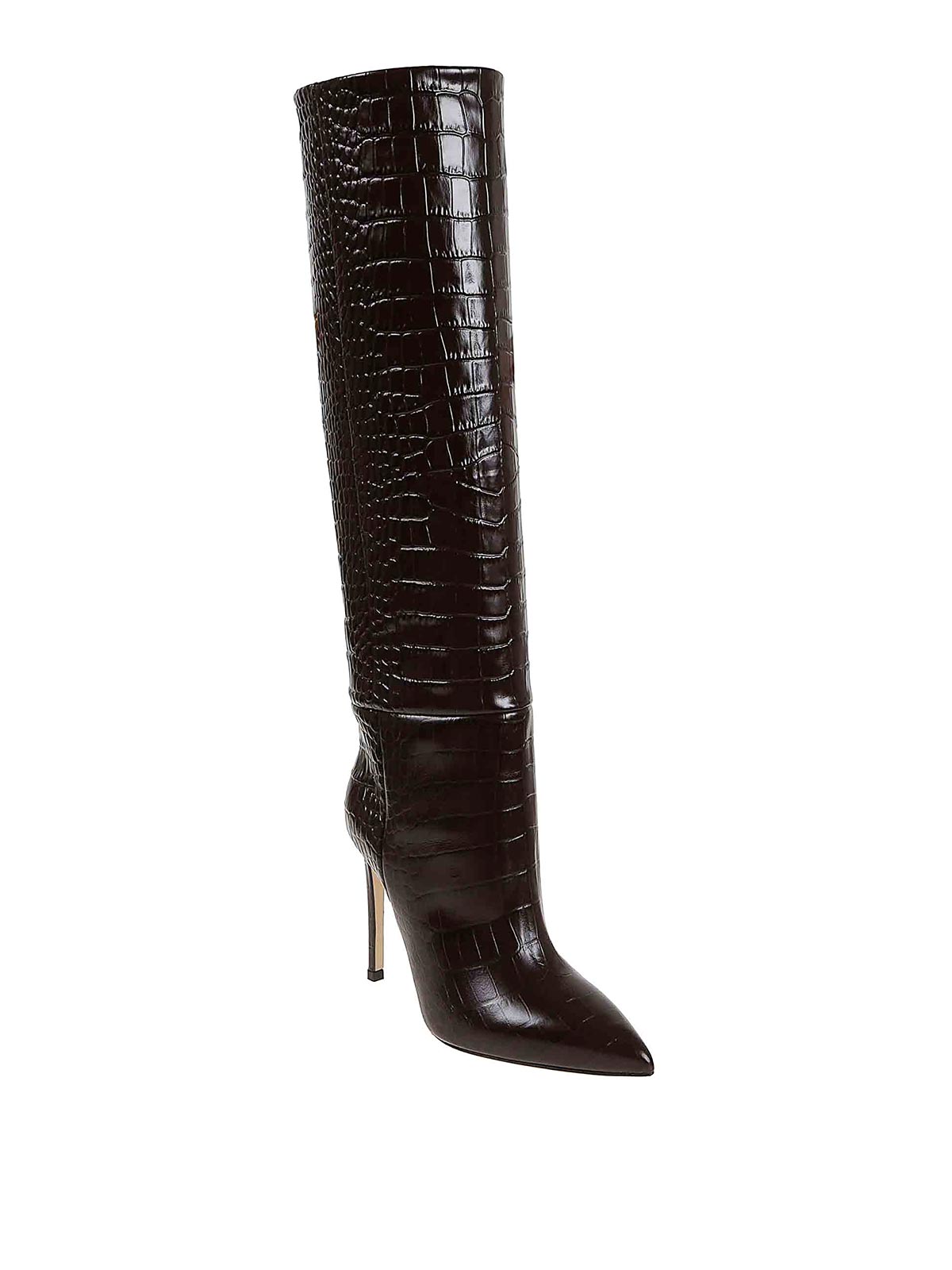 Paris Texas Stiletto Boot High Heels Boots In Bordeaux Leather In Brown