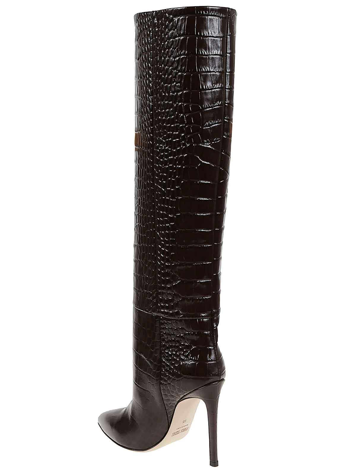 Paris Texas Stiletto Boot High Heels Boots In Bordeaux Leather In Brown