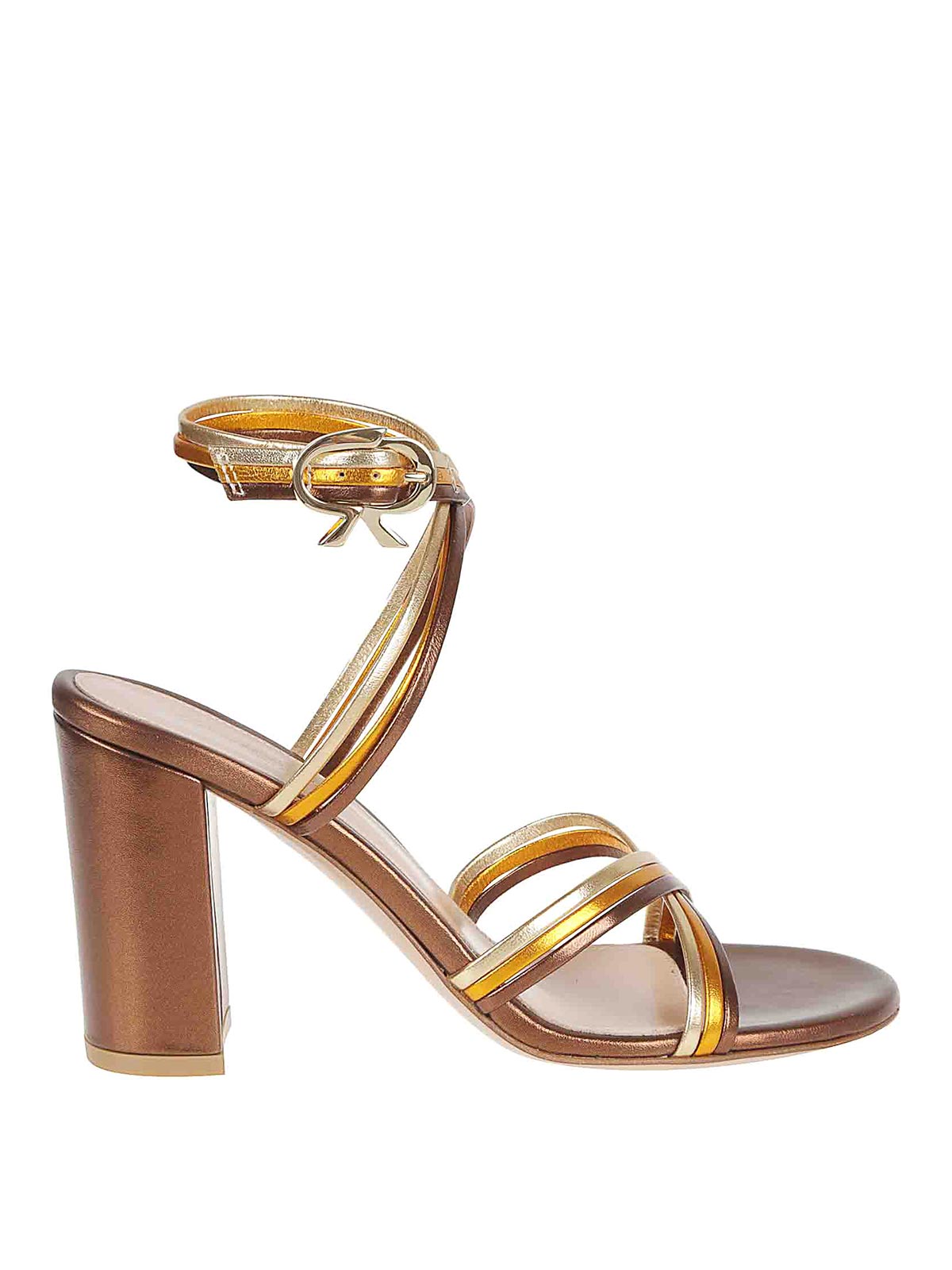 Gianvito Rossi Calissa Block-heeled Sandals In Brown
