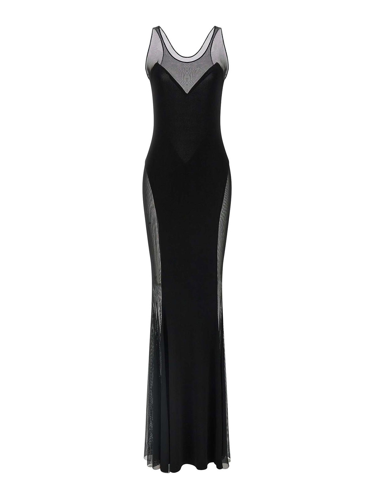 Norma Kamali Low Back Racer Fishtail Dress In Black
