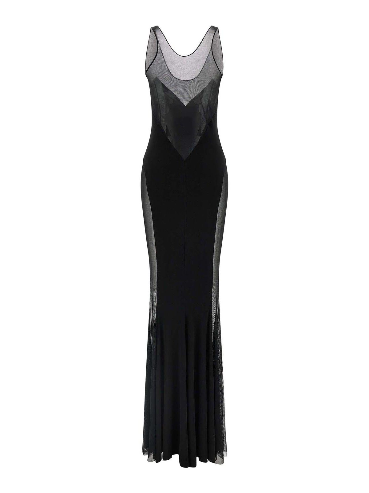 Norma Kamali Low Back Racer Fishtail Dress In Black