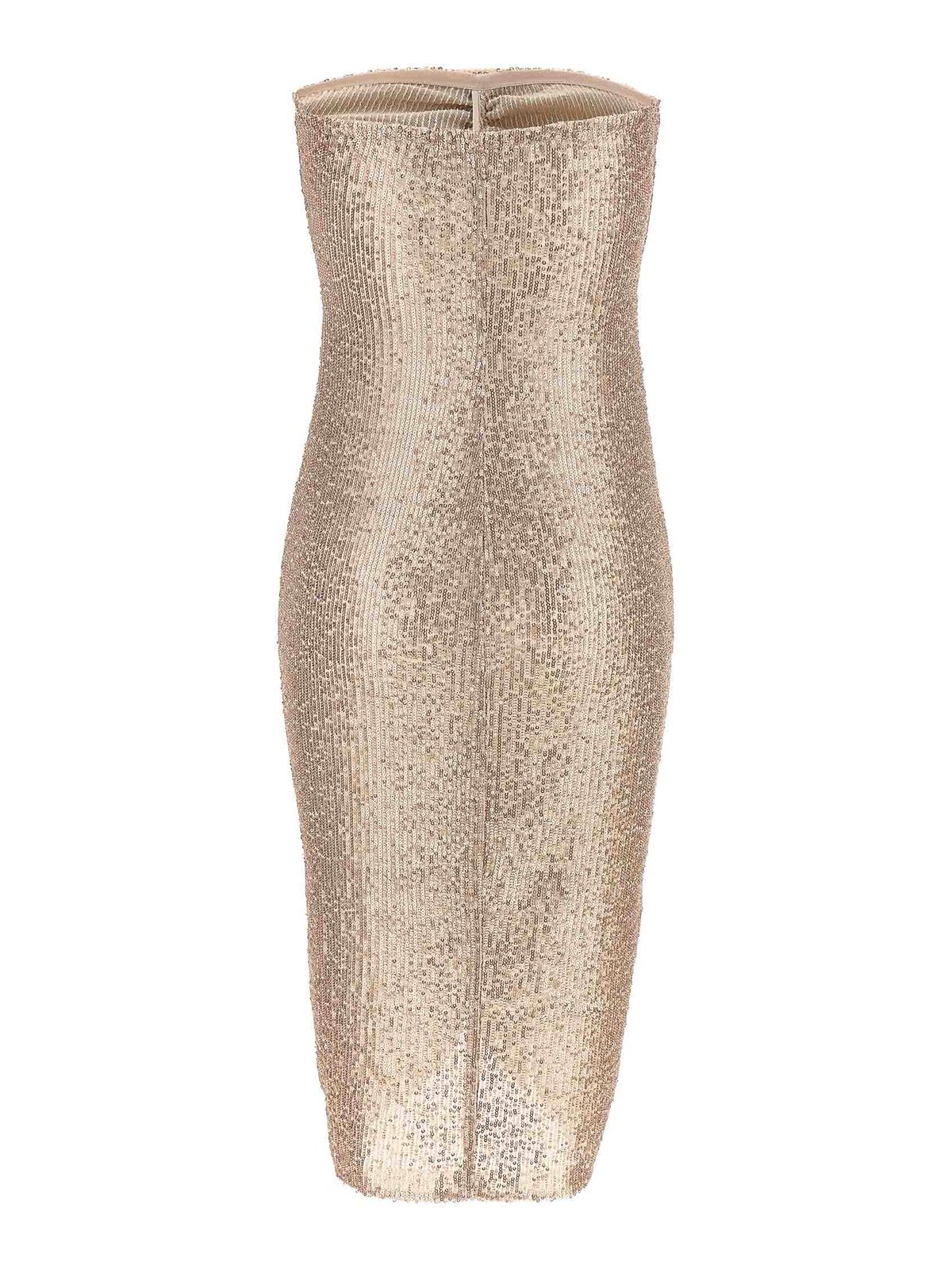 Norma Kamali Strapless Shirred Front Dress In Neutral
