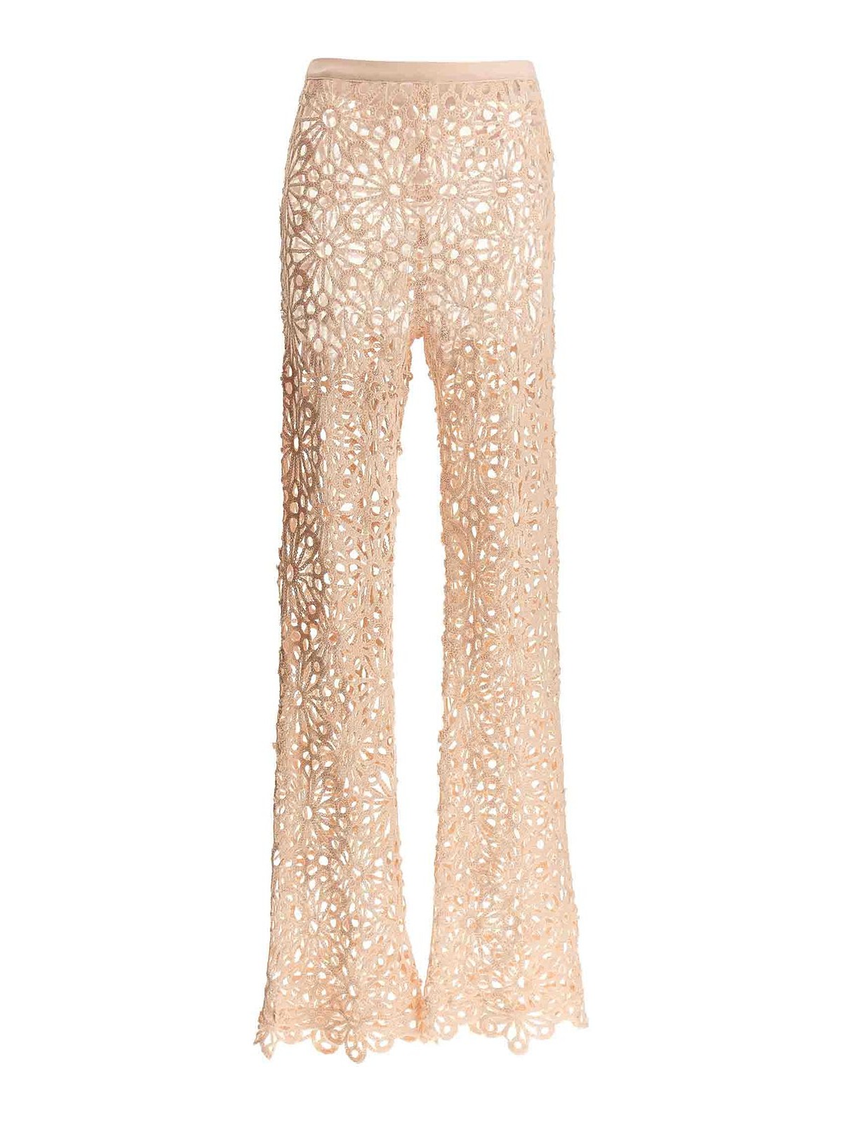 Norma Kamali Crochet Pants In Nude
