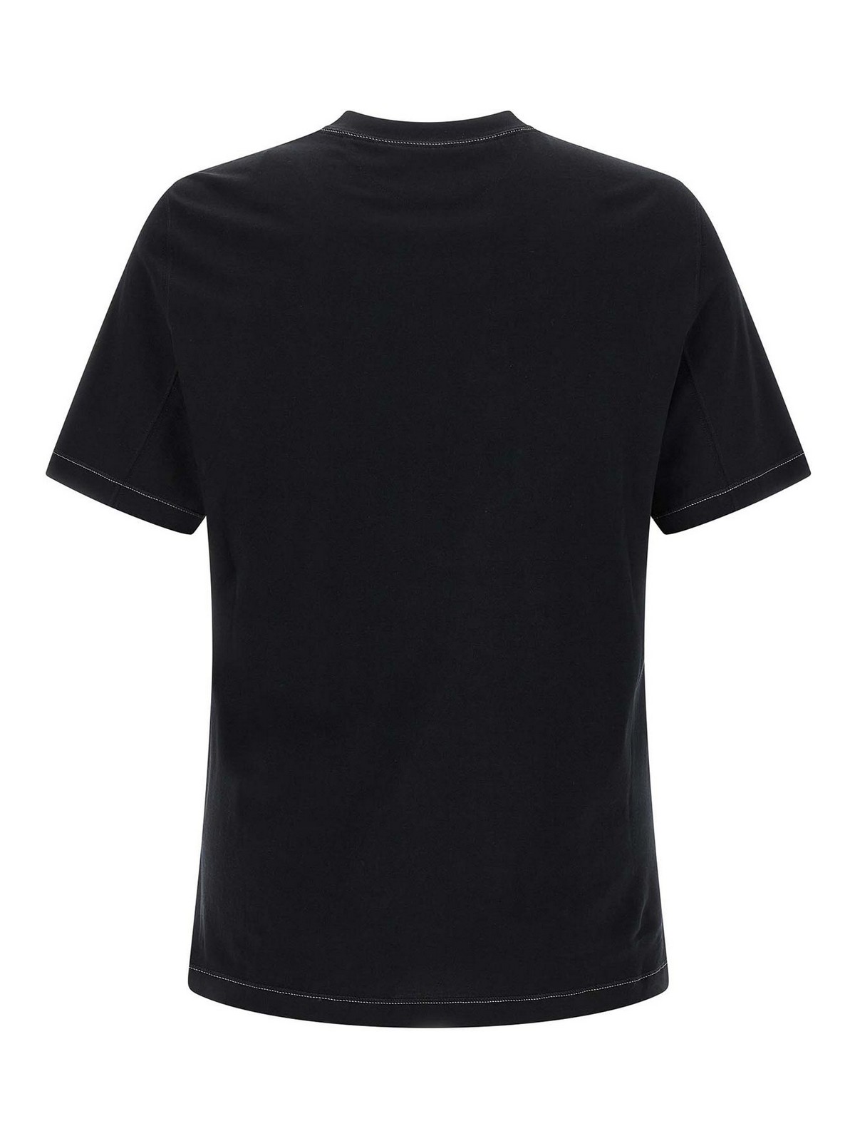 Brunello Cucinelli Cotton Jersey Crew Neck T-shirt With Logo In Black