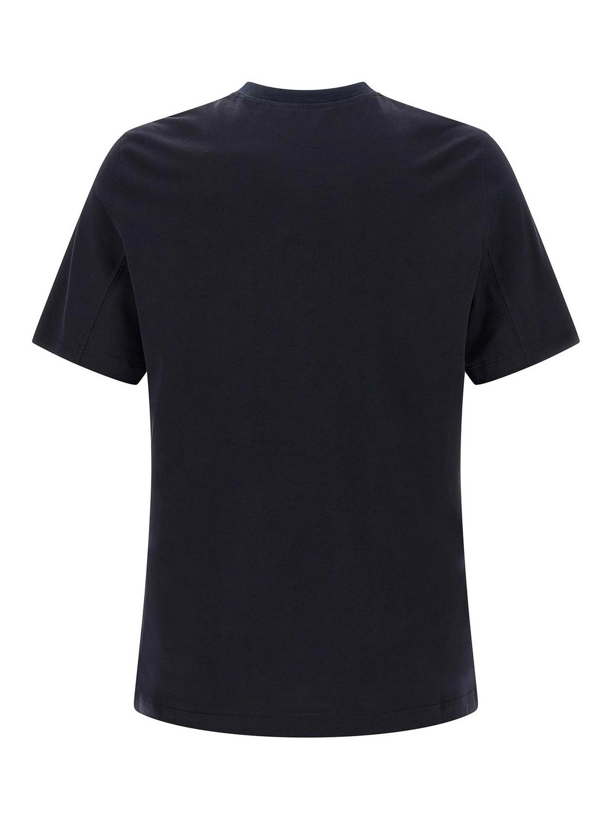 Brunello Cucinelli Blue Jersey Printed Crewneck T-shirt In Blue