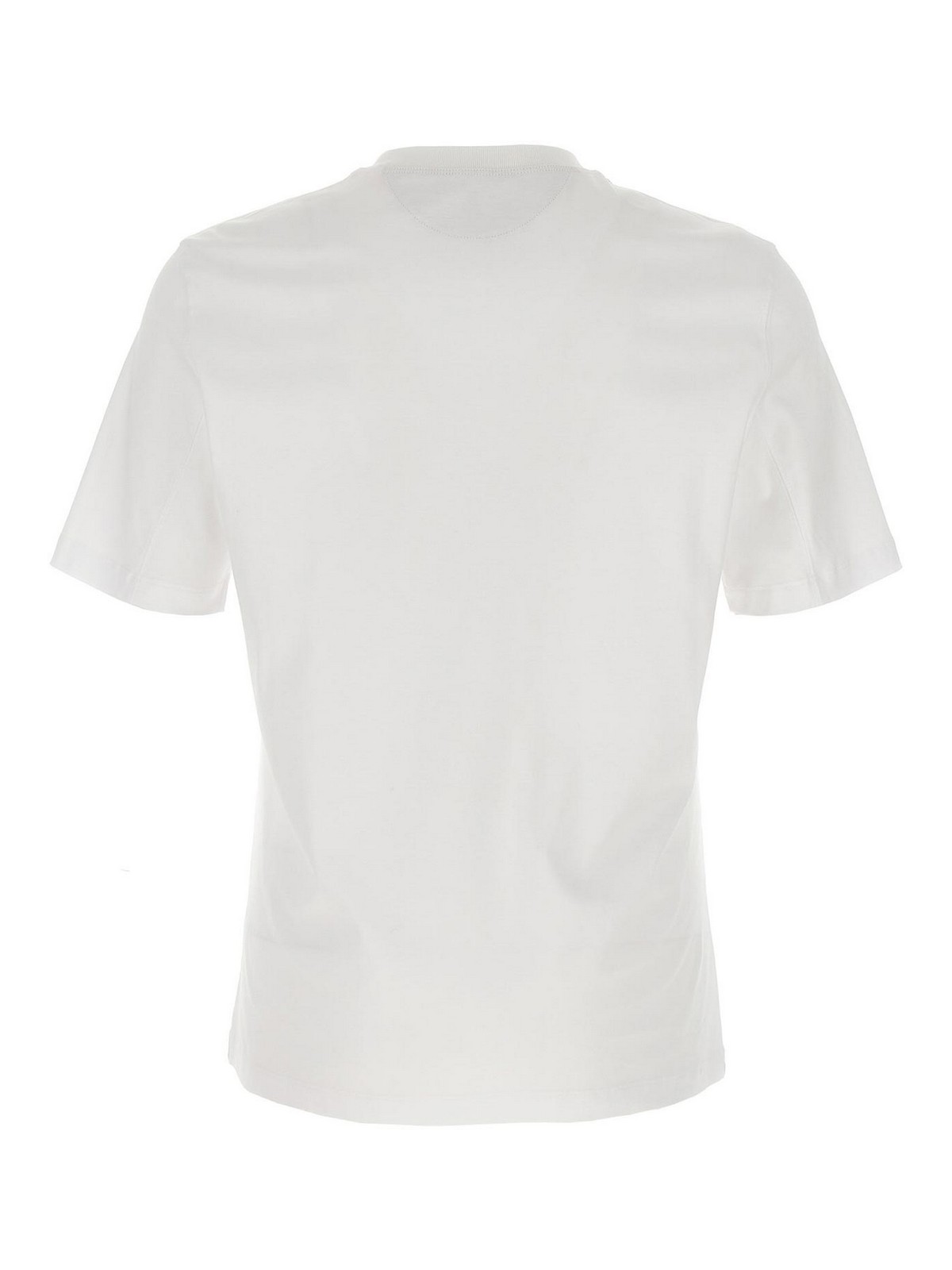 Brunello Cucinelli Crew Neck Graphic Print Short Sleeves T-shirt In White