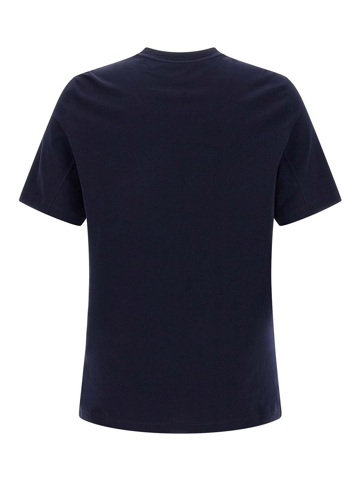 Brunello Cucinelli Men Logo Print T-shirt In Blue