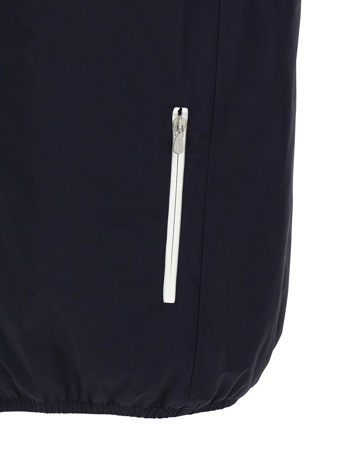 Brunello Cucinelli Blue Nylon Hooded Vest In Blue