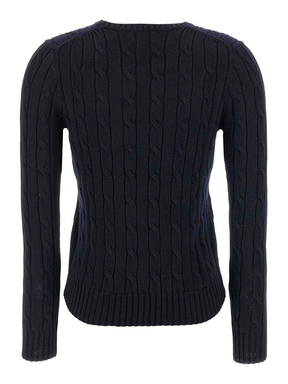 Polo Ralph Lauren Blue Cable-knit Cotton Crewneck Sweater In Blue