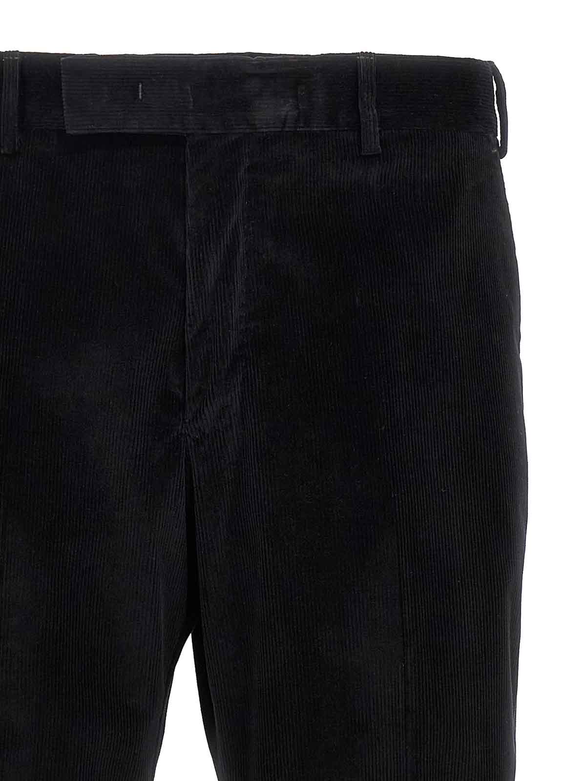 Pt Torino Rebel Corduroy Tapered Trousers In Black