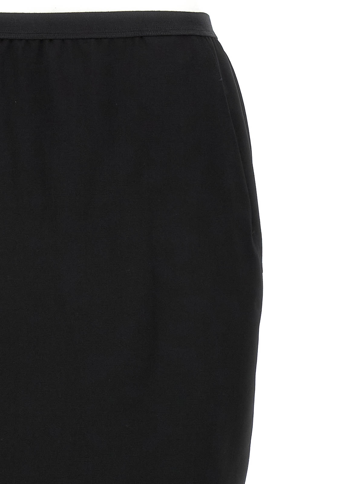Rick Owens Soft Cotton Long Skirt With Back Split In Black