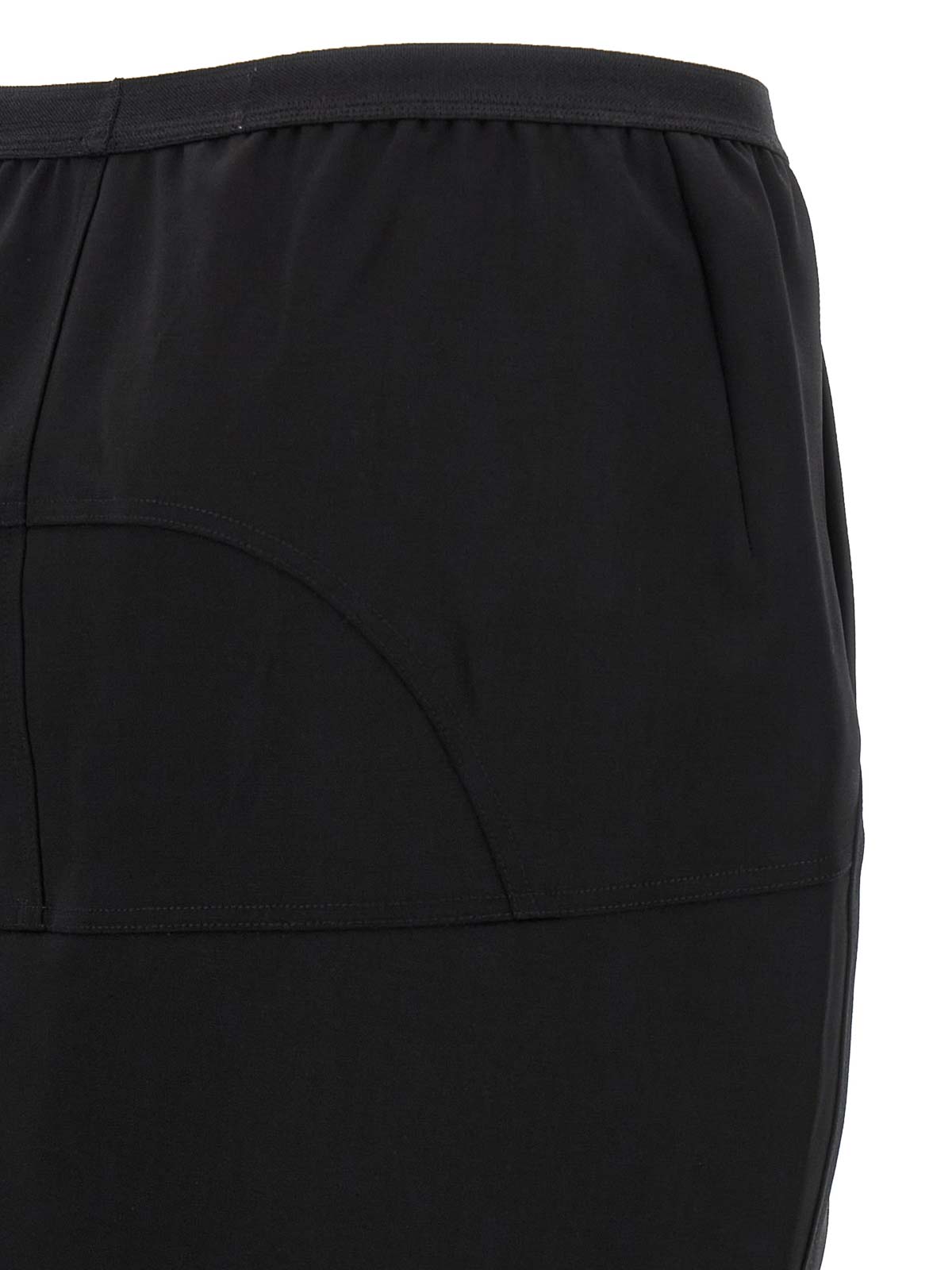 Rick Owens Soft Cotton Long Skirt With Back Split In Black