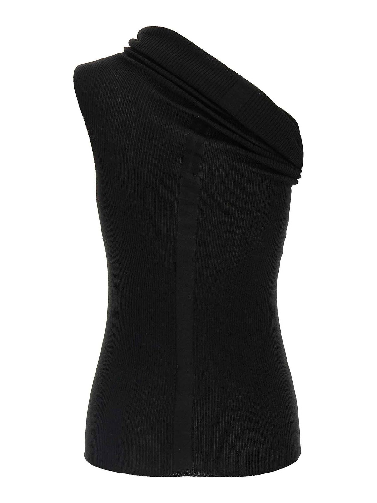 Rick Owens Womens Black Athena One-shoulder Knitted Top In Black