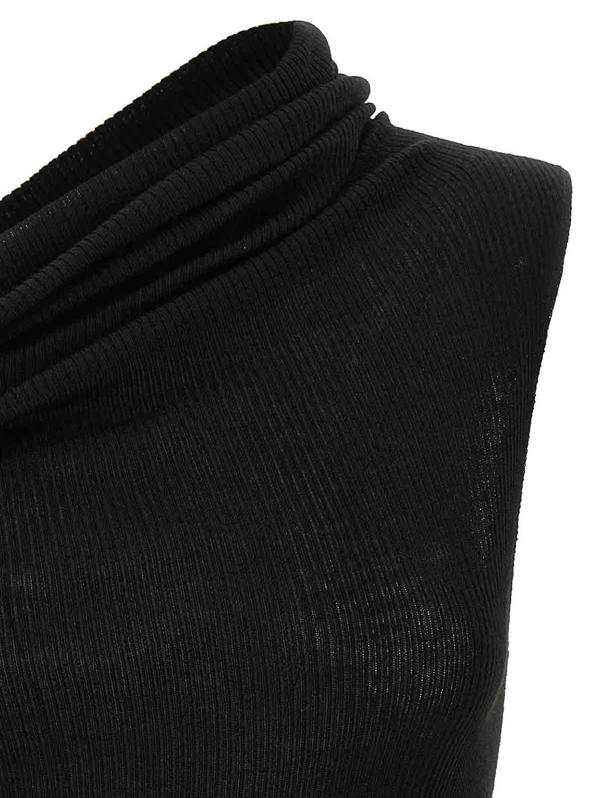 Rick Owens Womens Black Athena One-shoulder Knitted Top In Black