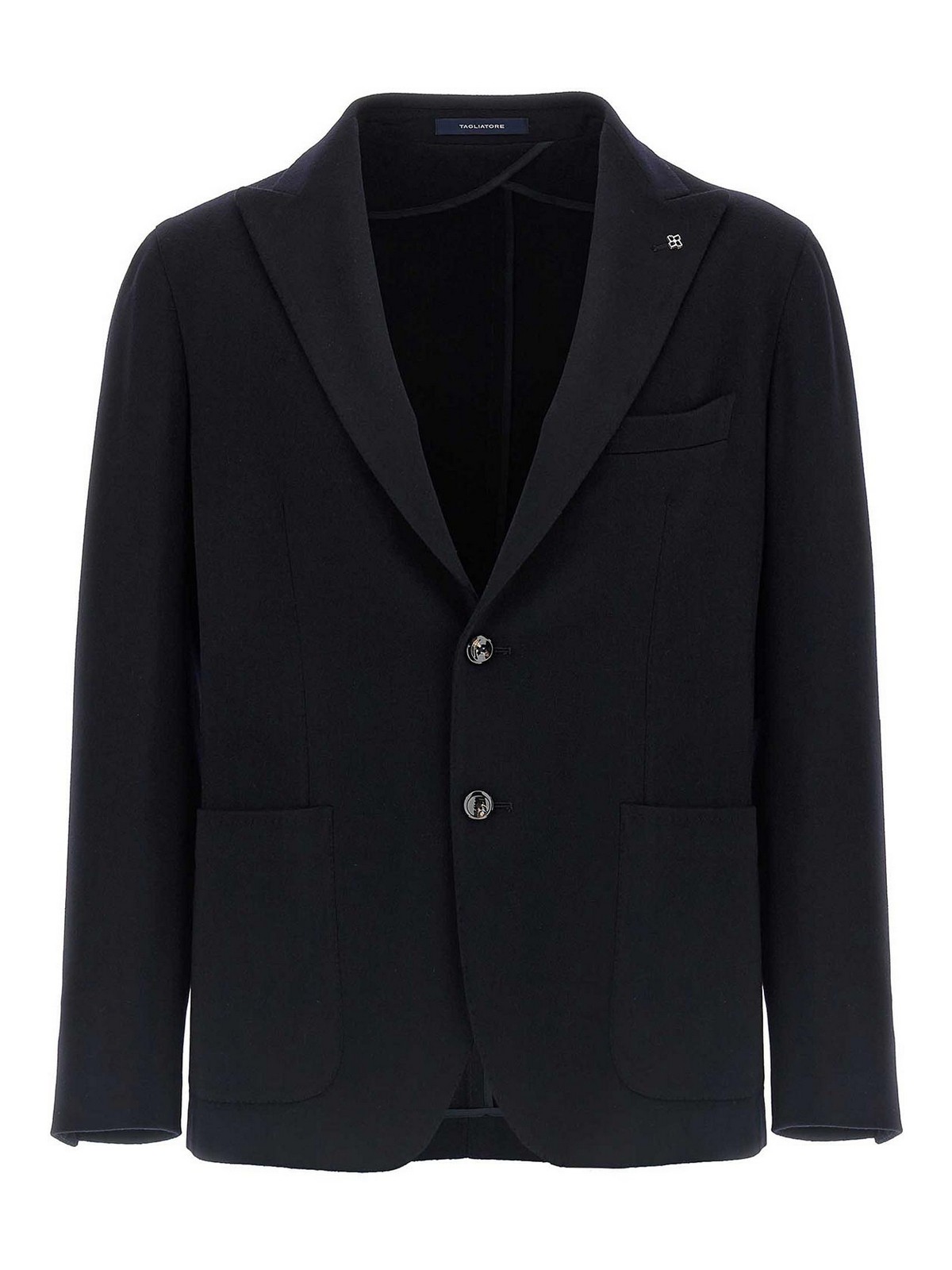 Tagliatore Tailored Wool Blazer With Notch Lapels In Blue