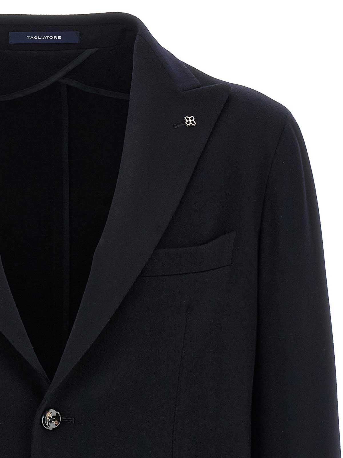 Tagliatore Tailored Wool Blazer With Notch Lapels In Blue