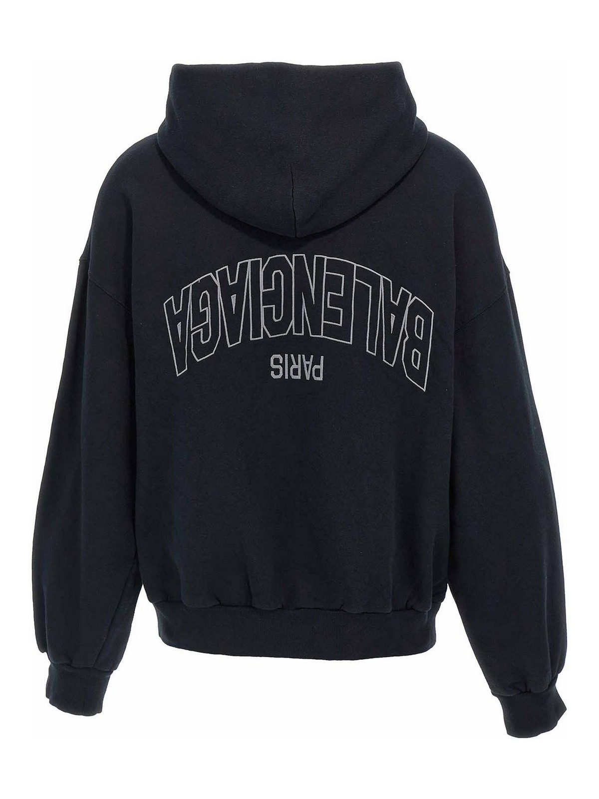 Balenciaga Flipped Uni Zip Sweatshirt In Black