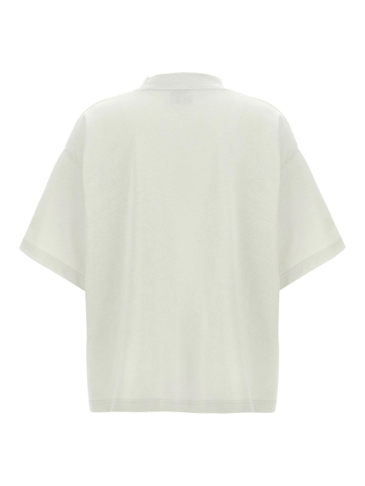 Balenciaga Cotton Tshirt With Logo Print In White