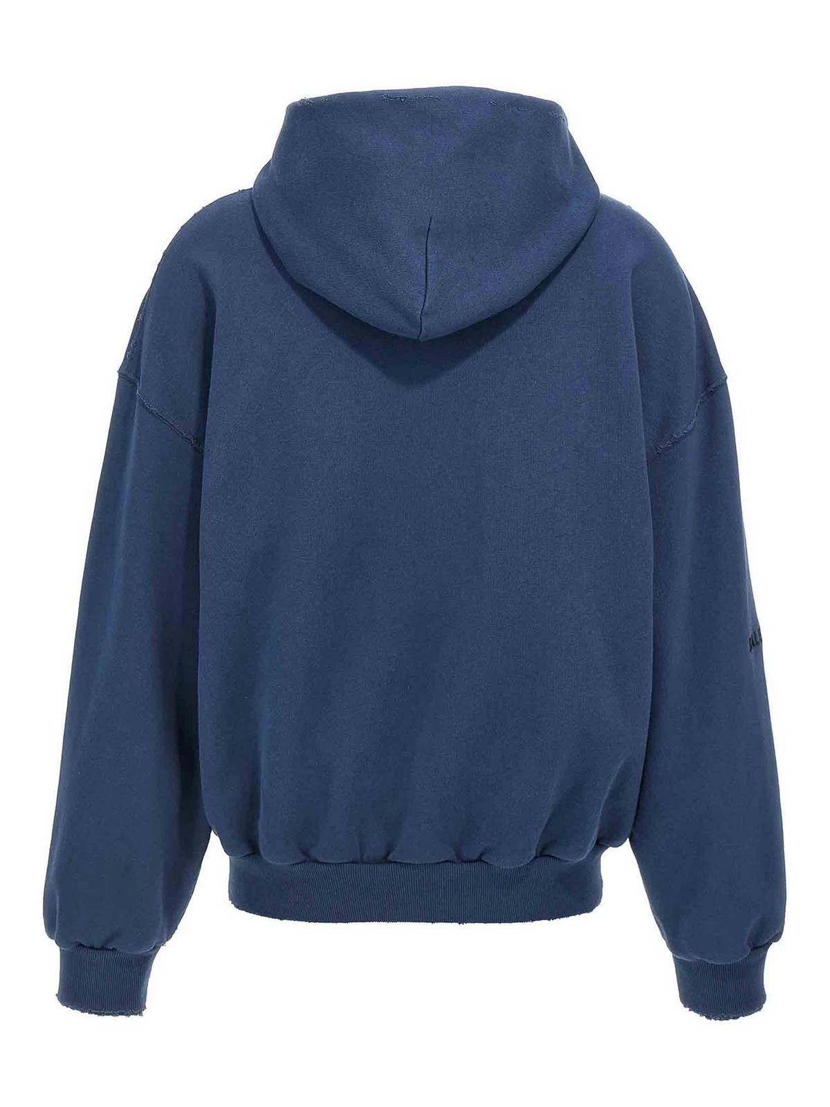 Balenciaga Cotton Sweatshirt With Front Pockets And Hood In Blue