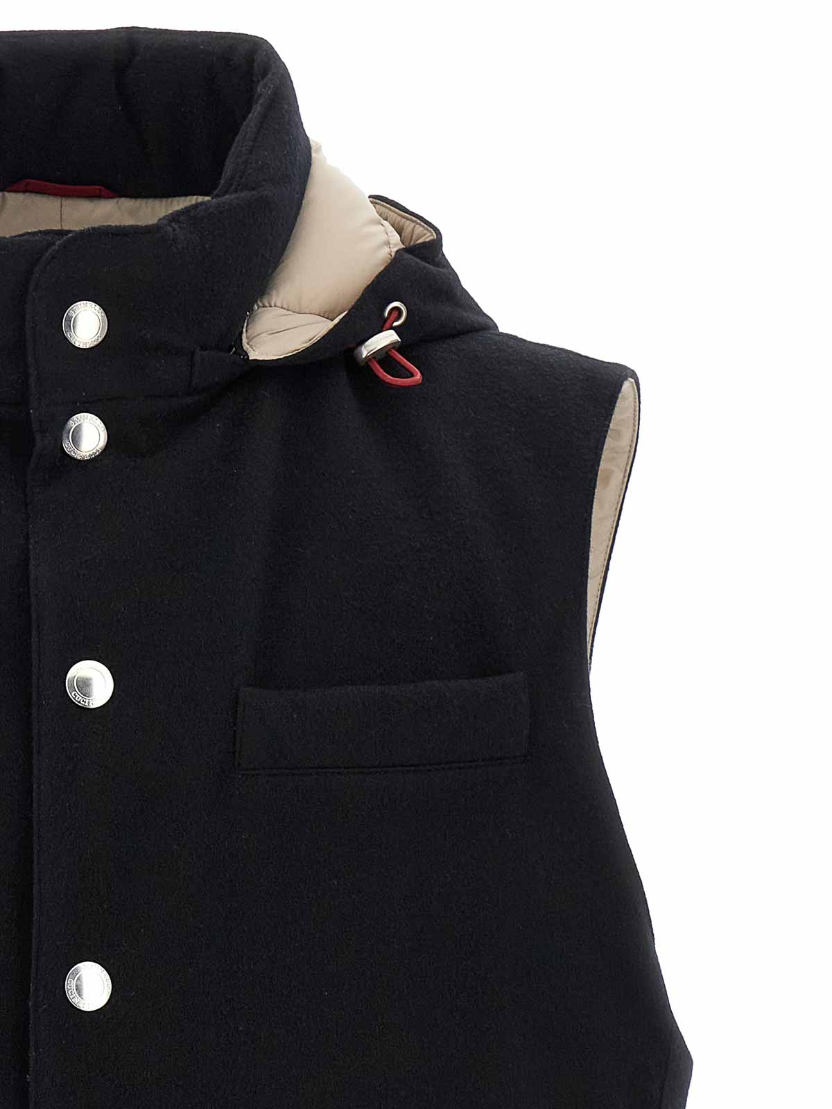 Brunello Cucinelli Men Padded Wool Vest In Black