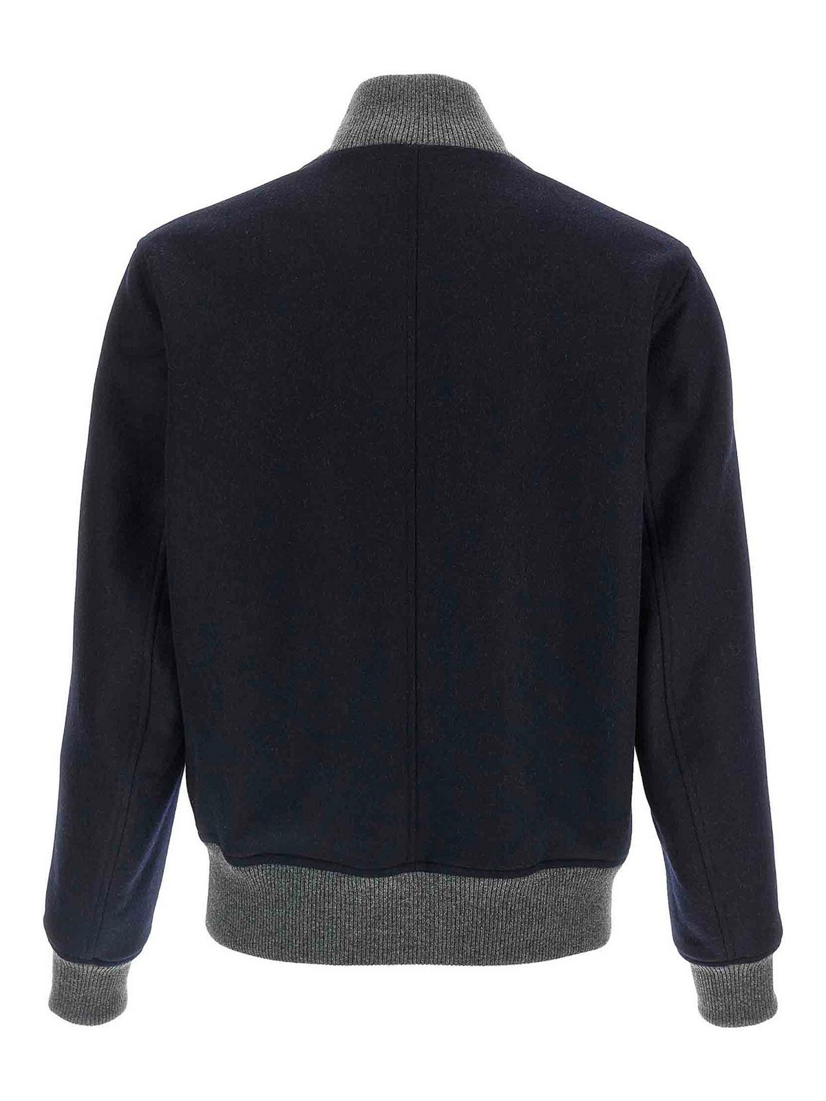 Brunello Cucinelli Wool Bomber Jacket Puffer Jackets Blue In Blue