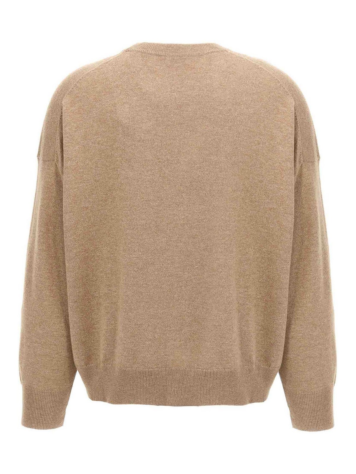 Brunello Cucinelli Monile Crop Sweater In Sand