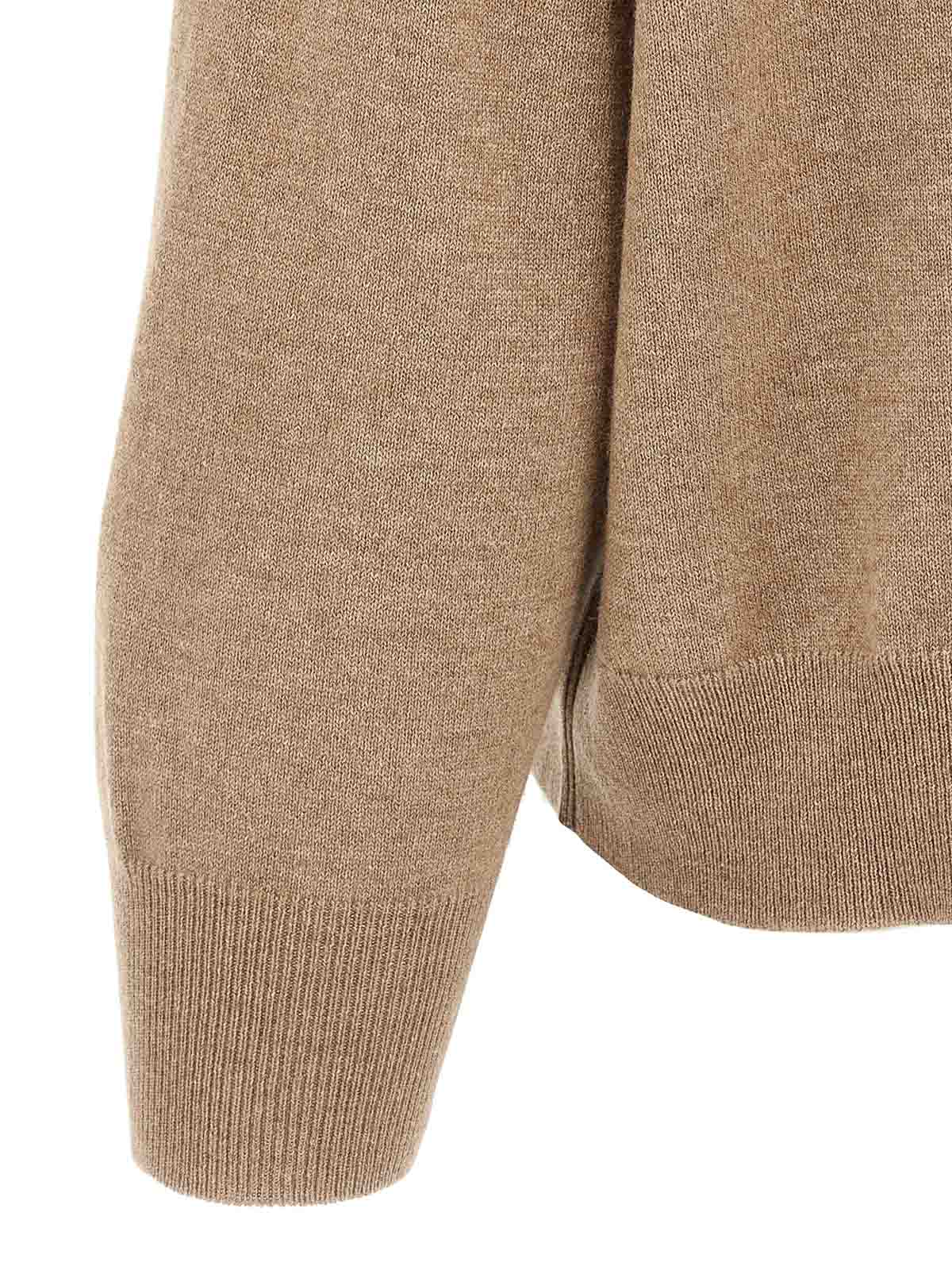 Brunello Cucinelli Monile Crop Sweater In Sand