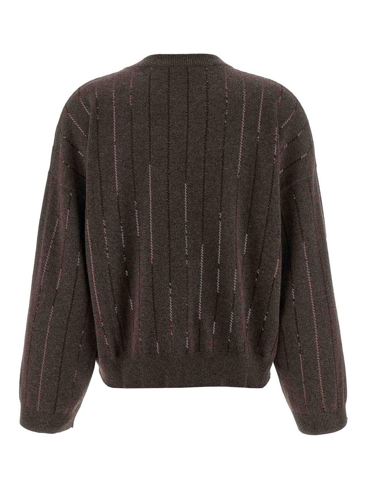 Brunello Cucinelli Sequin Cashmere Sweater In Brown