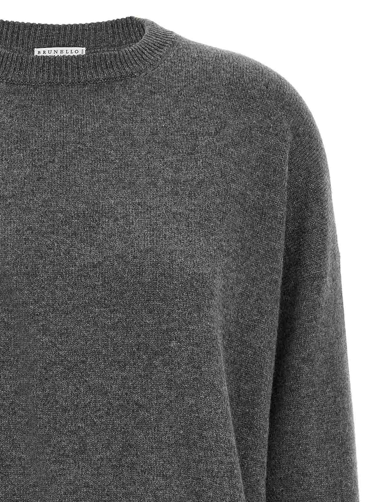 Brunello Cucinelli Sweater Cashmere Jewelry In Gray