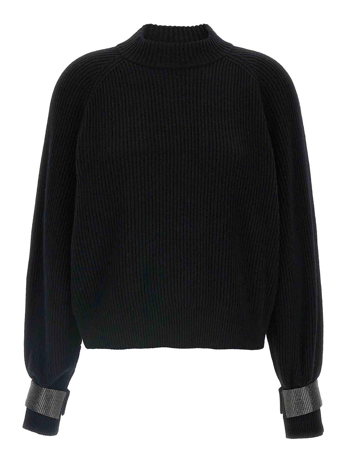 Brunello Cucinelli Cuffs Sweater In Black
