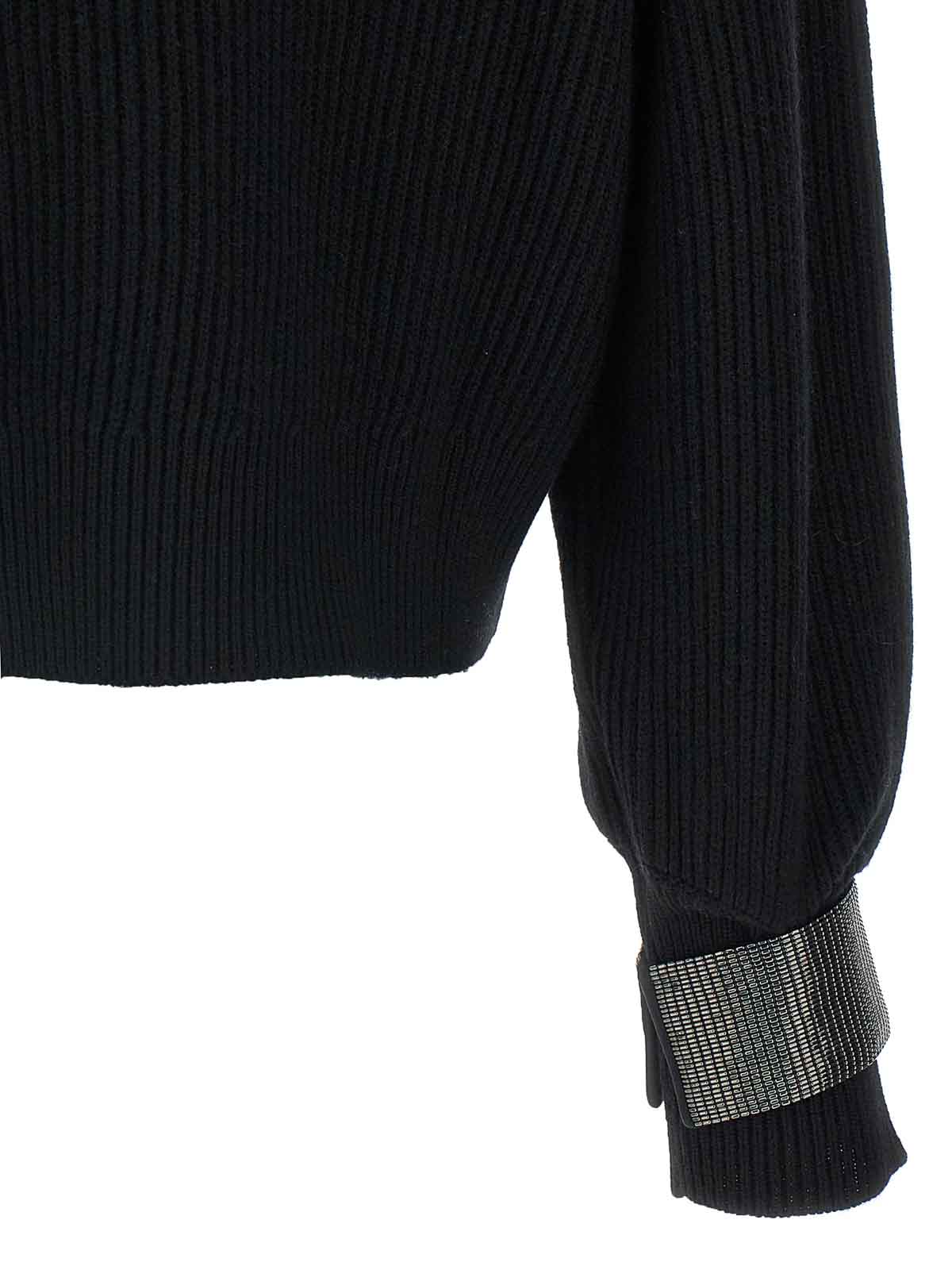 Brunello Cucinelli Cuffs Sweater In Black