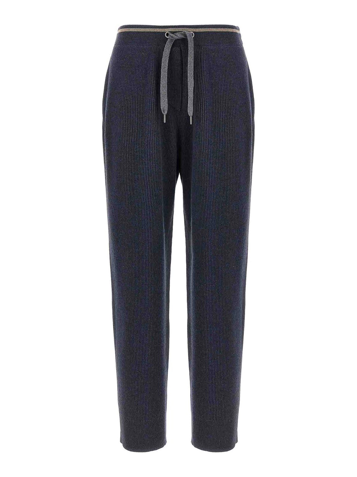 Brunello Cucinelli English Ribbed Trousers In Blue