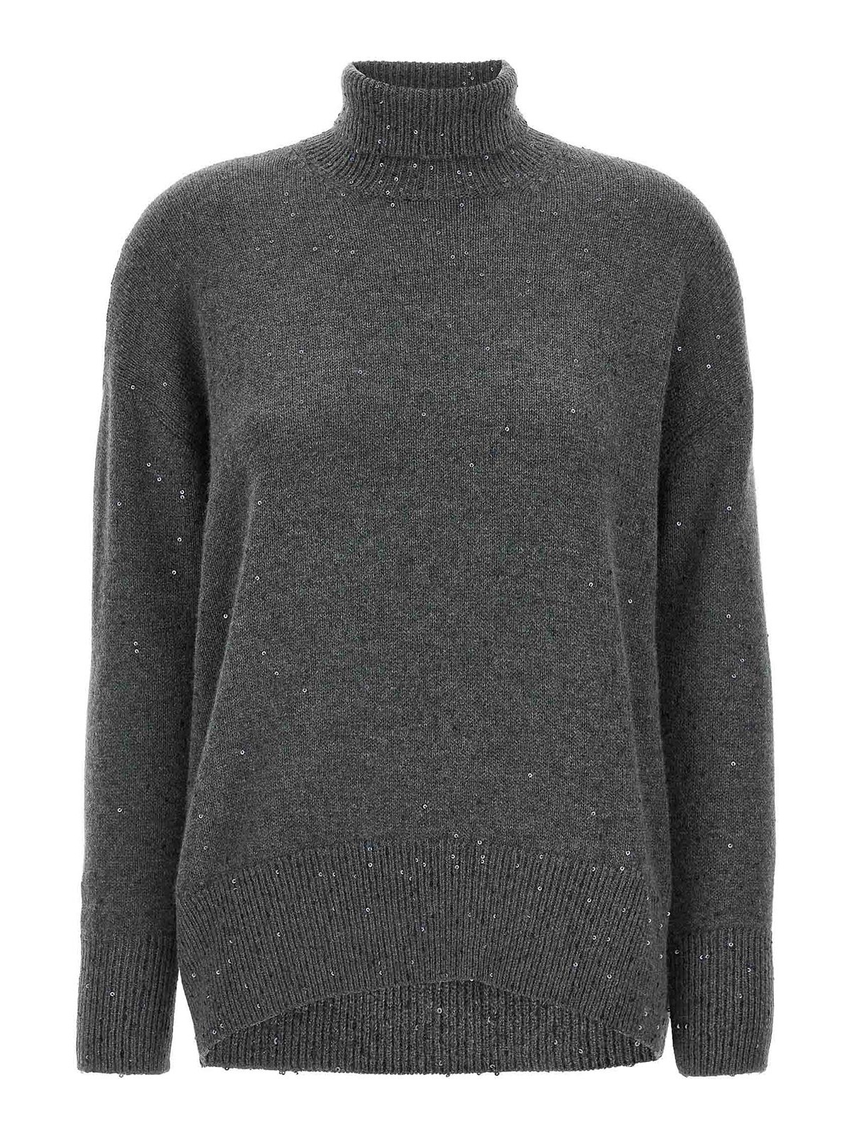 Brunello Cucinelli Sequin Sweater In Gray