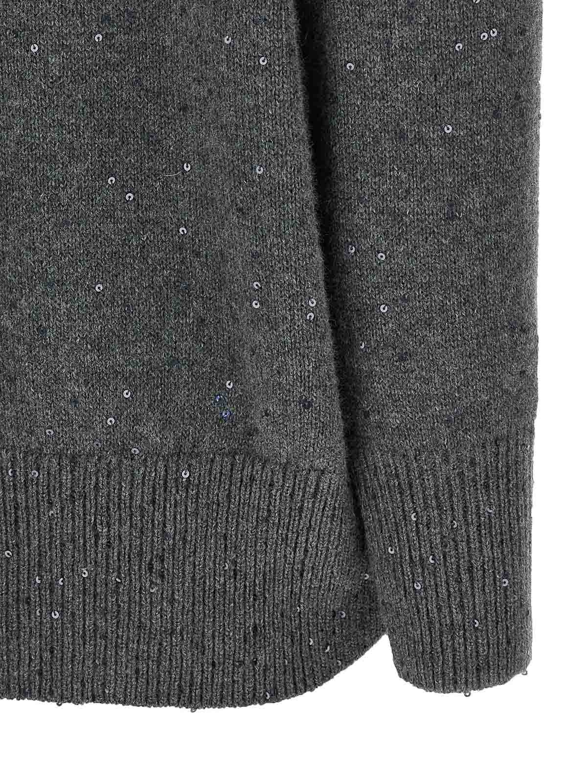 Brunello Cucinelli Sequin Sweater In Gray